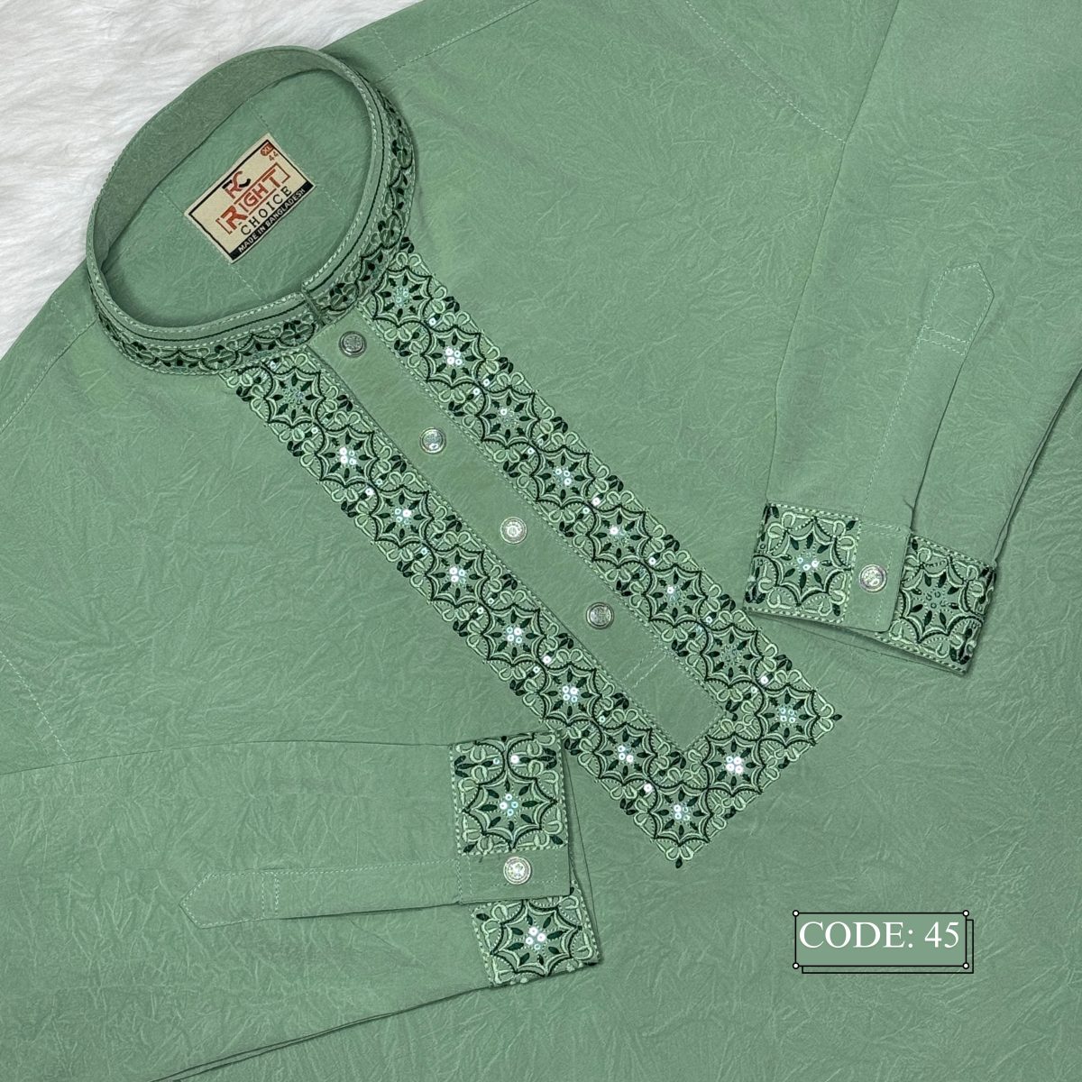 45.2 (CODE: 045) এলিগ্যান্ট এম্ব্রয়ডারি স্টিচ পাঞ্জাবী - Image 1