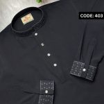 (CODE: 403) এলিগ্যান্ট এম্ব্রয়ডারি জাফরান পাঞ্জাবী