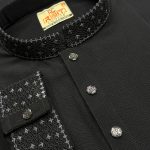 (CODE: 403) এলিগ্যান্ট এম্ব্রয়ডারি জাফরান পাঞ্জাবী - Image 2