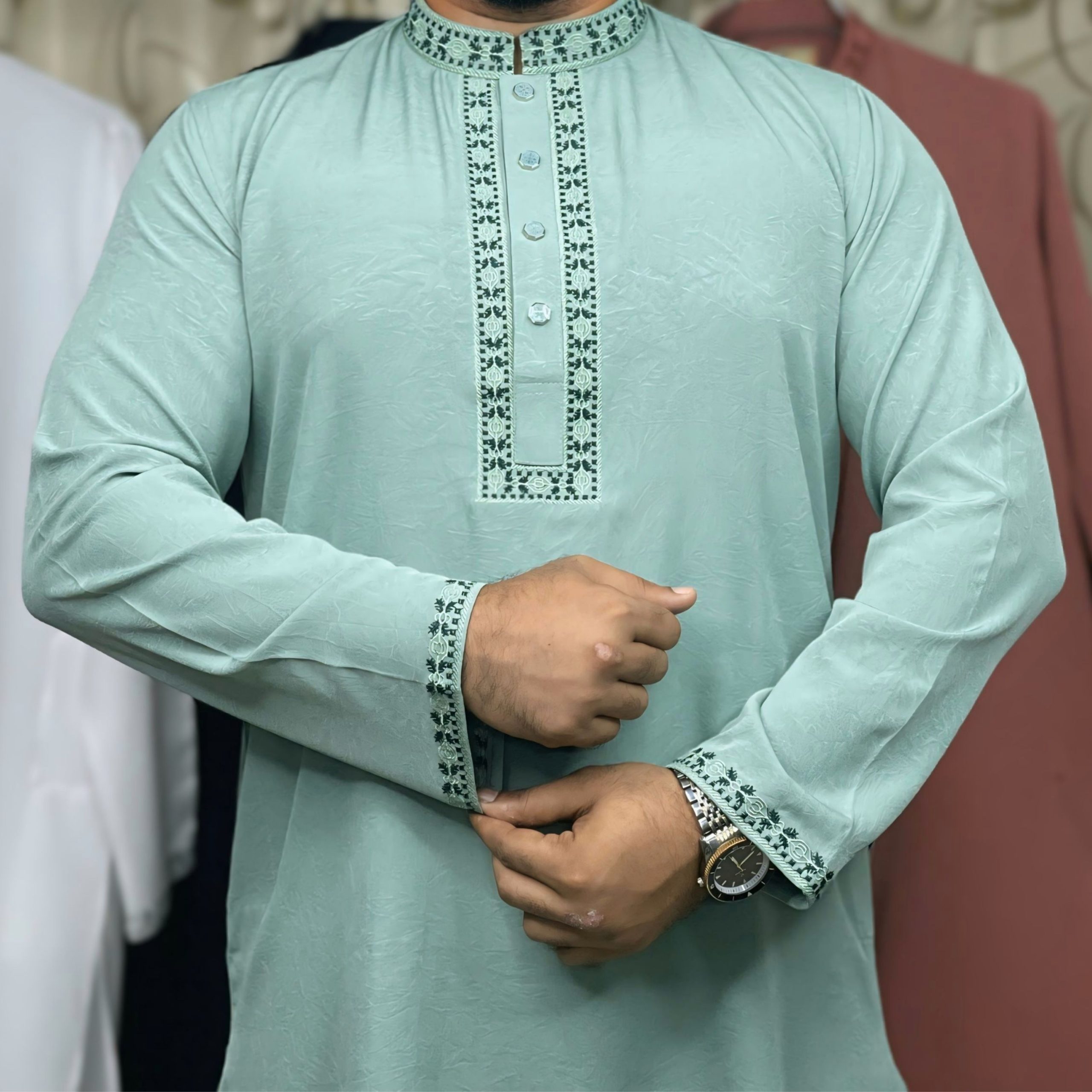 62.2.jpg প্রিমিয়াম চায়না মাইক্রো-স্টিচ “ভাঙচুর” কটন পাঞ্জাবি (CODE: 62) - Image 1